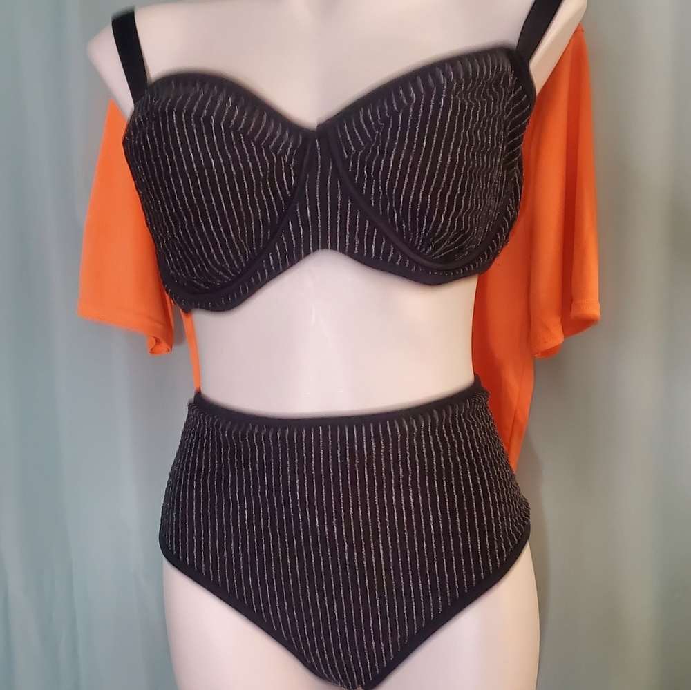 GABIFRESH plus size 20 bikini black/silver